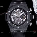 Swiss Grade Copy Hublot Unico Black Migic Watch 44mm for Sale